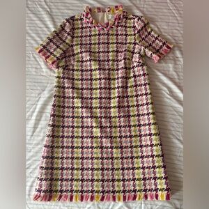 💕ODLR multicolor tweed fringe dress💕